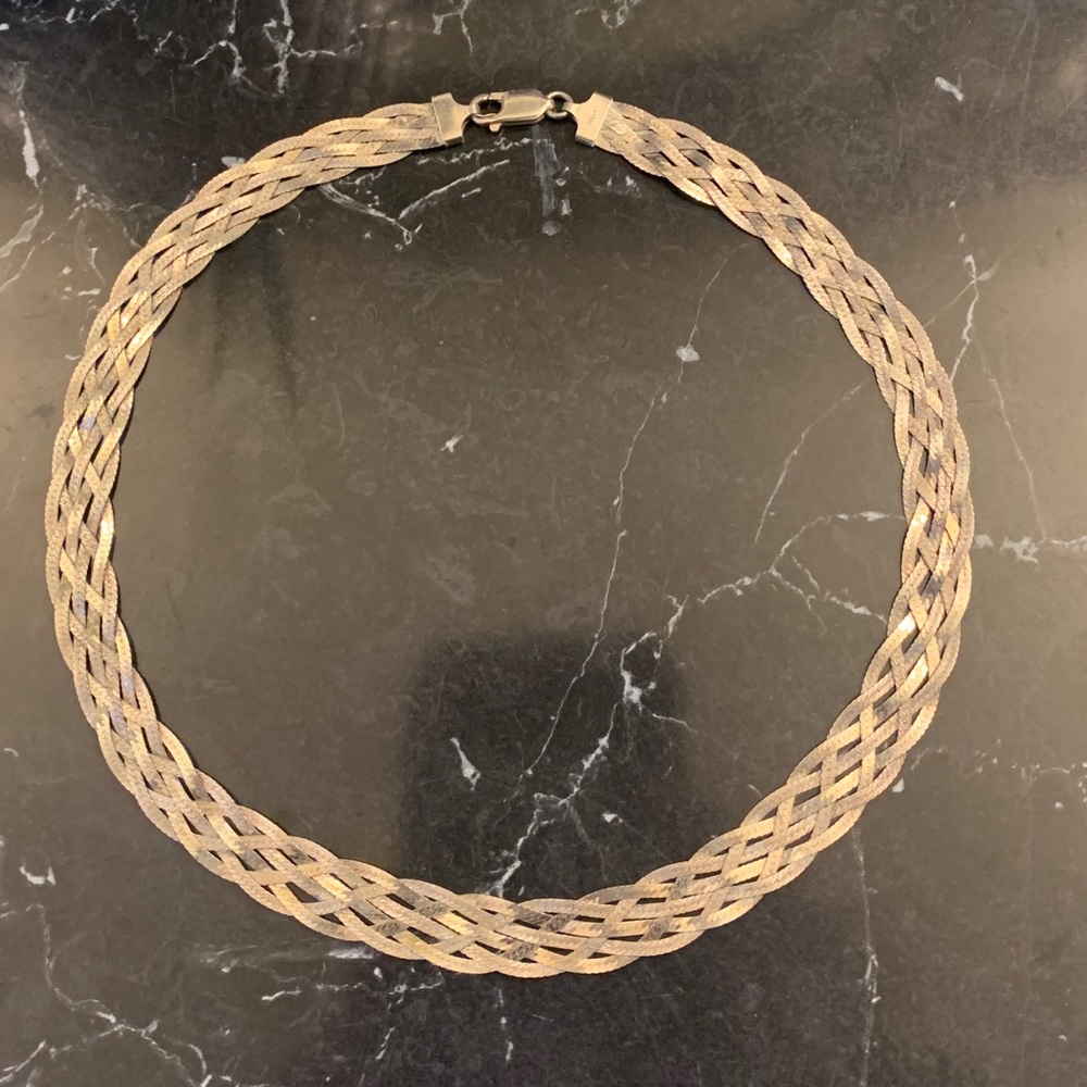 STUNNING VINTAGE ITALIAN SILVER STATEMENT NECKLACE